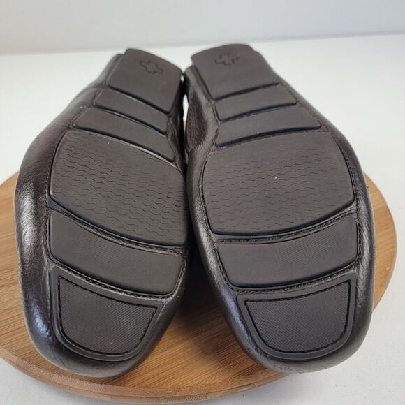 Bally Men’s Size 12 D Wabler Brown Leather Driving Loafers W/ Og Box Web Stripe - Picture 14 of 16